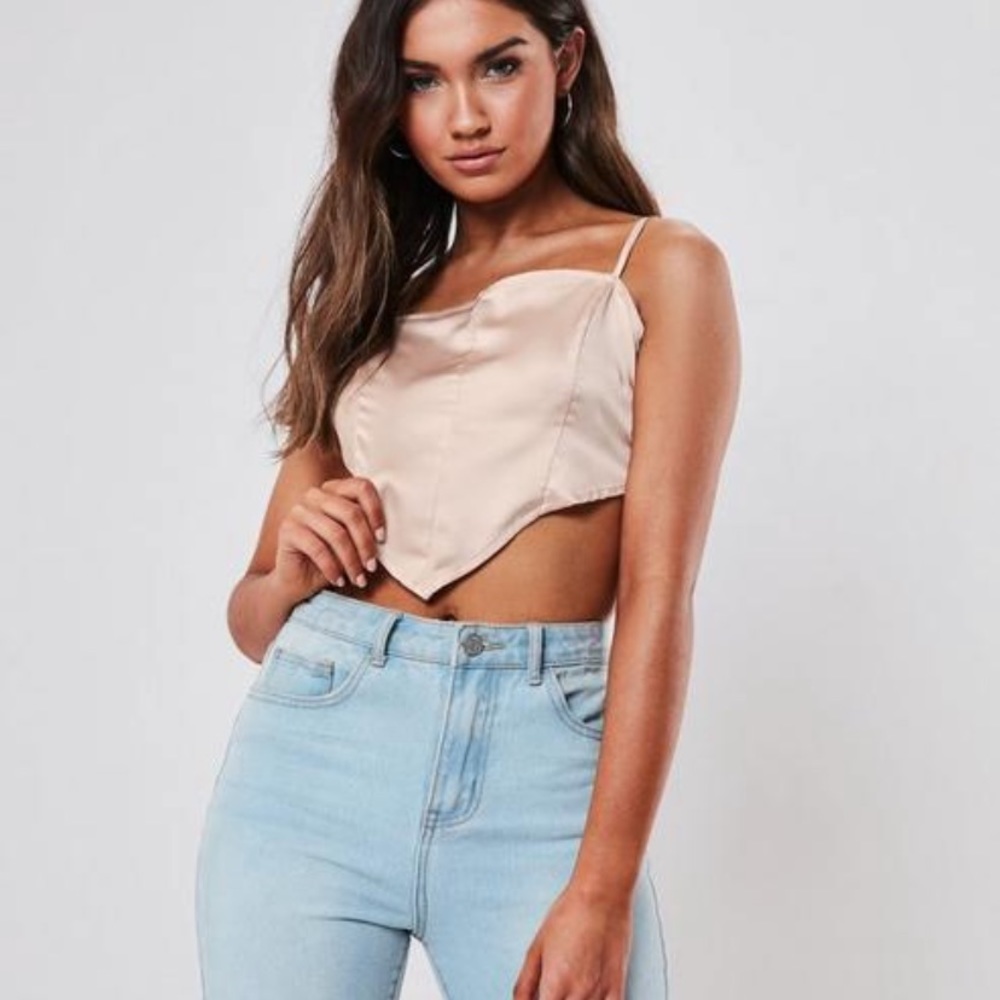 Missguided Gold Hanky Crop Top